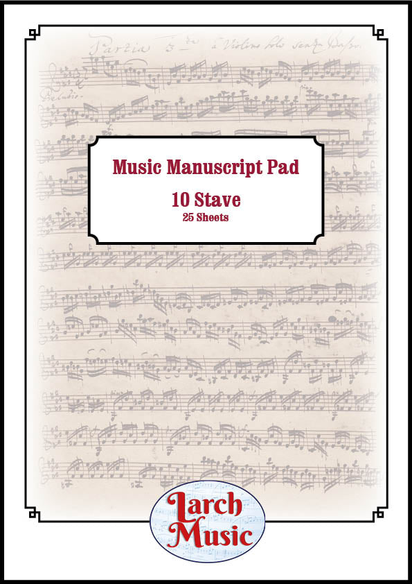 A4 Music Manuscript Paper - 10 Single Stave - 25 Sheets