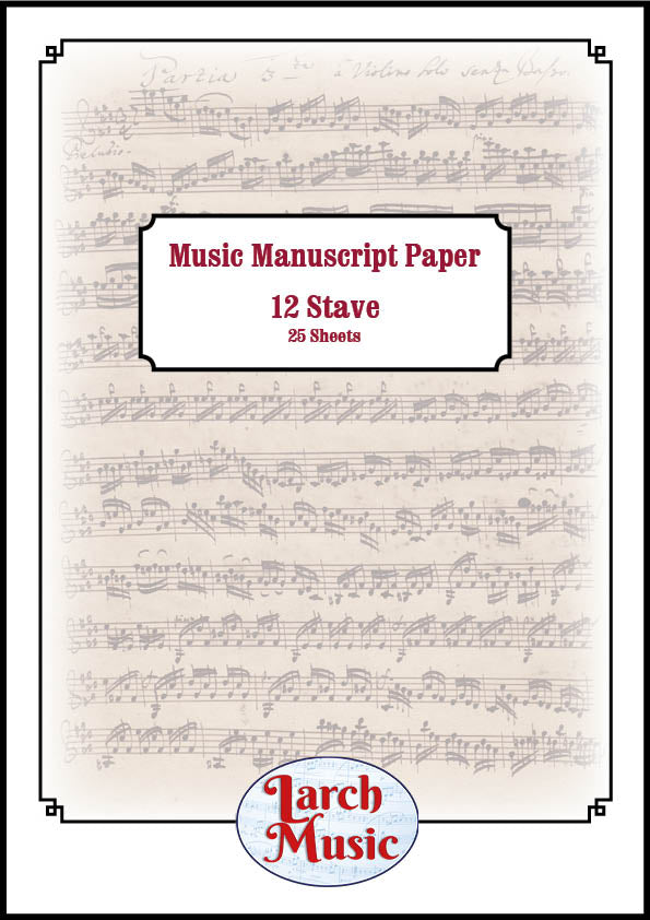 A4 Music Manuscript Paper - 12 Single Stave - 25 Sheets