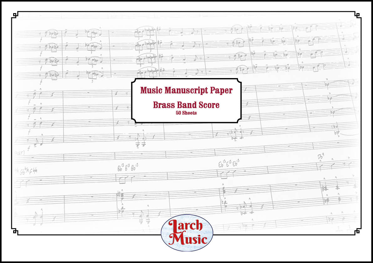 Brass Band Manuscript Score Paper - A3 - 50 Sheets